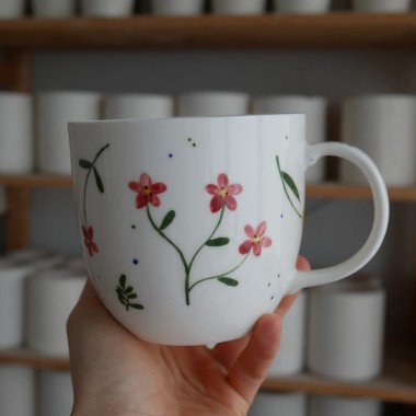 II GATUNEK kubek 500ml podmuchy z białym uszkiem