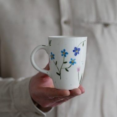 Kubek 250ml podmuchy z białym uszkiem