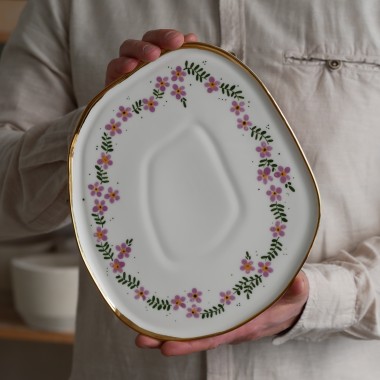 II GATUNEK Talerz kwiaty wiejskie 22x26cm (L) 