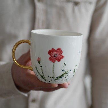 Kubek 500ml MAKI ze złotym uszkiem