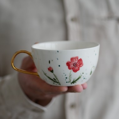 Filiżanka 300ml MAKI ze złotym uszkiem