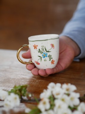 Filiżanka 150ml wiejska opowieść z ze złotym uszkiem