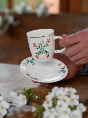 Filiżanka 150ml wiejska opowieść z białym uszkiem + talerzyk 11,5cm 