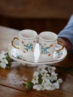 Zestaw 2x filiżanka do espresso 70ml + talerzyk 13x16,5cm (M) wiejska opowieść