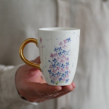 kubek 250ml BZY ze złotym uszkiem 