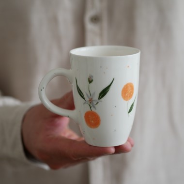 II GATUNEK kubek 250ml soczyste pomarańcze z białym uszkiem