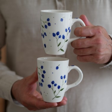 Kubek 250ml borówki/jagody z białym uszkiem