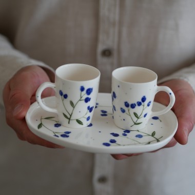 ZESTAW 2xfiliżanka do espresso 70ml + talerzyk (M) borówki/jagody